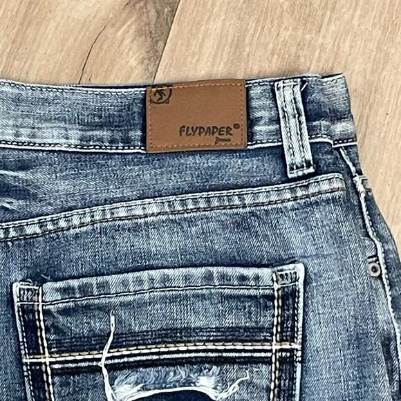 Flypaper Jeans Mens 36x28 Grunge 90s Y2K Boot Jeans Casual Denim Streetwear - Picture 3 of 10